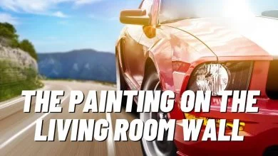 The Painting On The Living Room Wall | Mockup Free PSD Vintage Car Painting