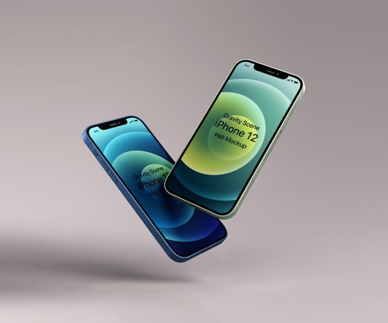 Download Anti-Gravity iPhone 12 Scene Mockup Download - Mockup Free PSD