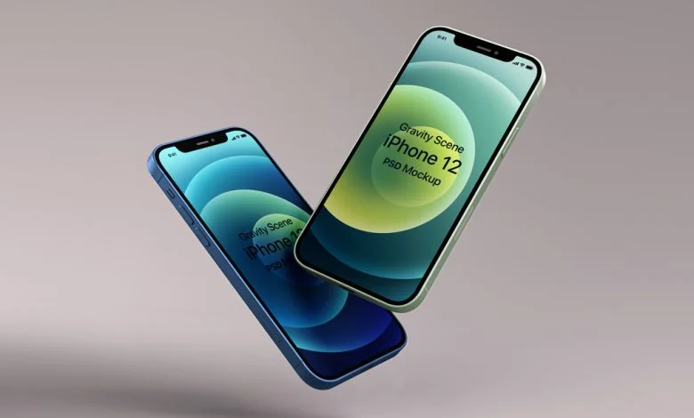 Anti-Gravity iPhone 12 Scene Mockup Download | Mockup Free PSD Anti-Gravity iPhone 12 Scene Mockup