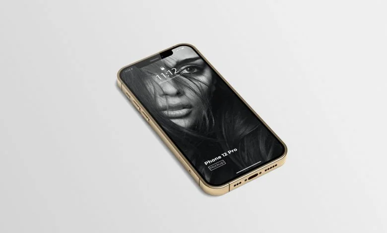 Gold iPhone 12 Pro Mockup