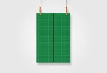 Hanging A3 Poster Mockup