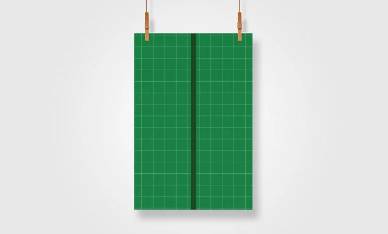 Hanging A3 Poster Mockup