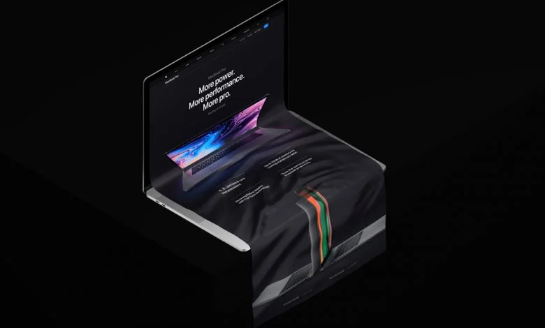MacBook with scrollable Content Mockup Download | Mockup Free PSD MacBook with scrollable Content Mockup
