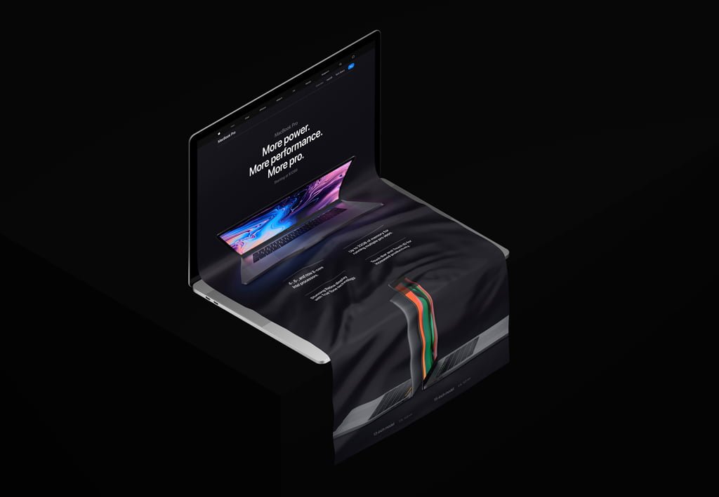 MacBook with scrollable Content Mockup Download | Mockup Free PSD MacBook with scrollable Content Mockup
