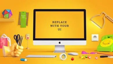 Playful iMac Scene Mockup
