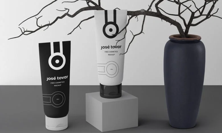 Standing Cosmetics Tubes Mockup Download | Mockup Free PSD Standing Cosmetics Tubes Mockup