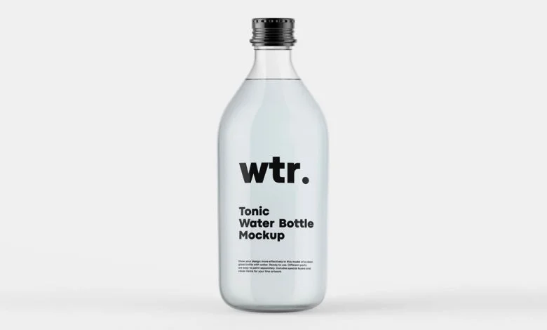 Tonic Water Bottle Mockup Download | Mockup Free PSD Tonic Water Bottle Mockup