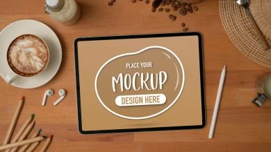 Photo of iPad Pro on a Coffee Table Mockup Download
