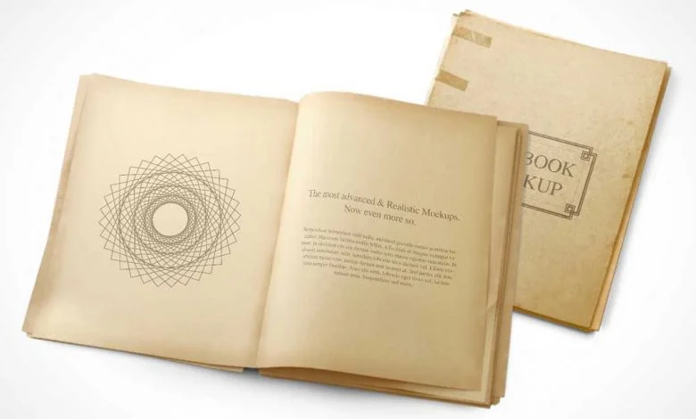 Old Vintage Booklet PSD Mockup | Mockup Free PSD Old Vintage Booklet PSD Mockup