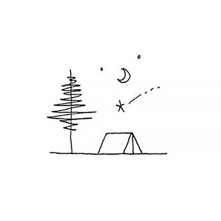 easy sketches to draw - CAMPING SITE