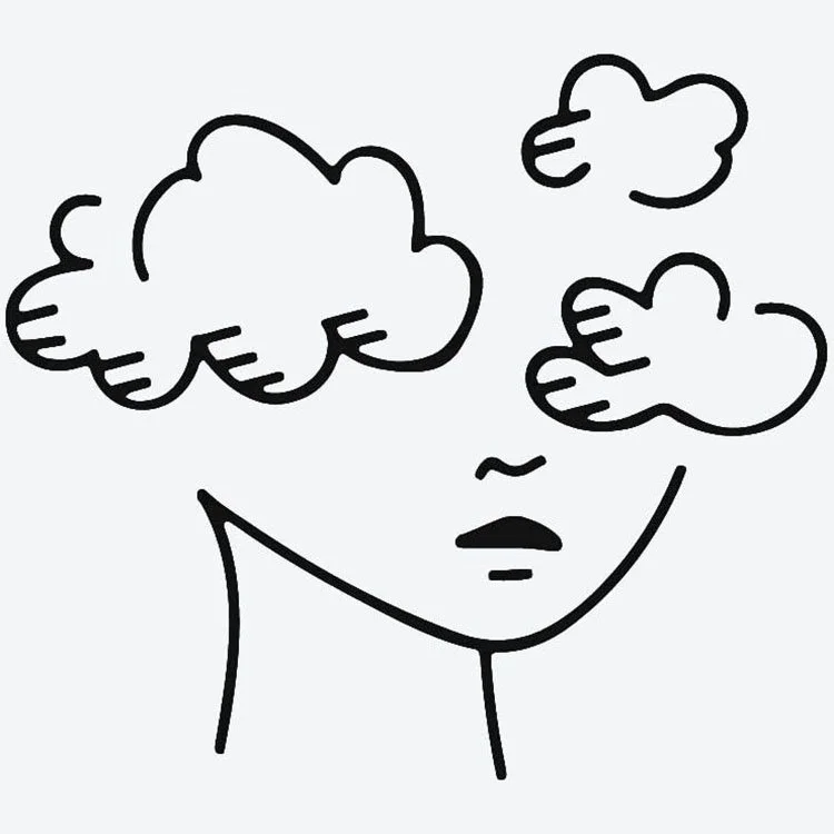 easy sketches to draw - HEAD IN THE CLOUDS