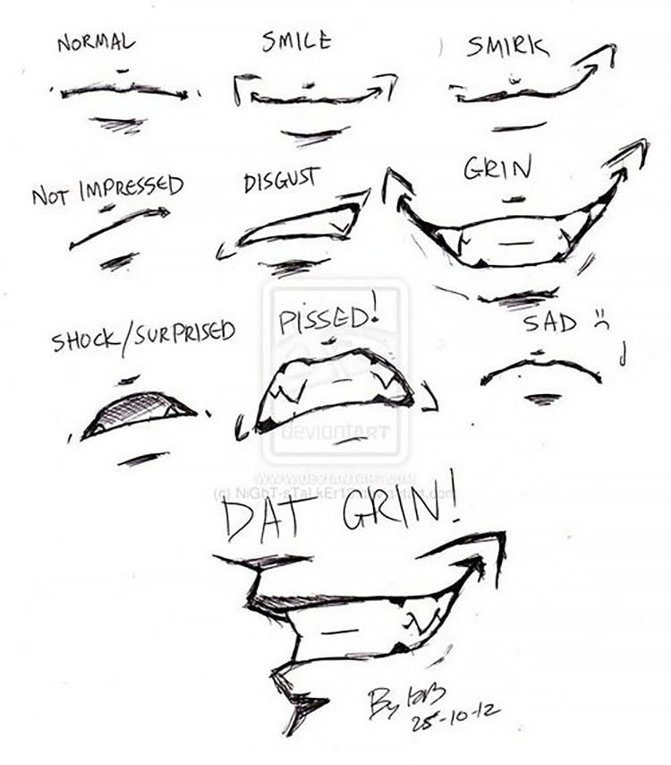 easy sketches to draw - MOUTH EXPRESSIONS