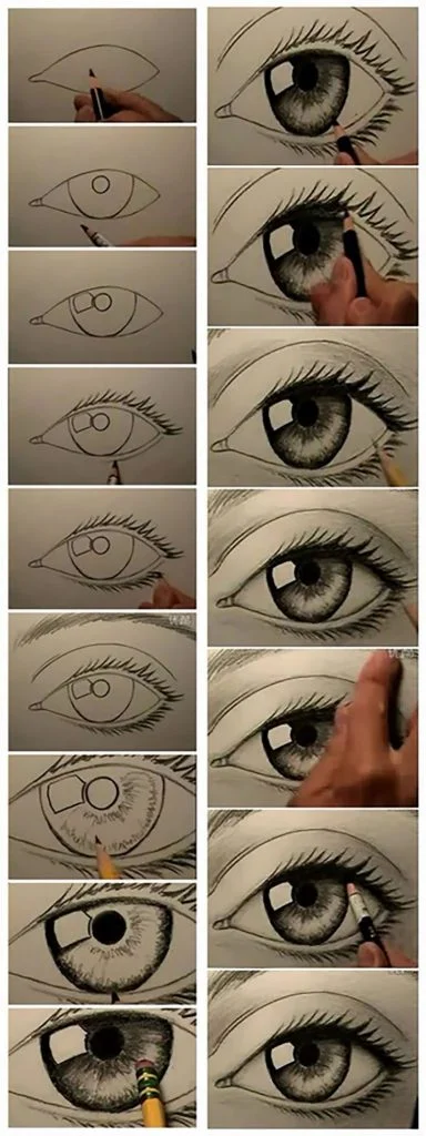 easy sketches to draw - STEP-BY-STEP EYES