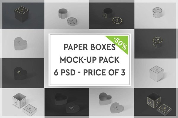 Paper Box Mock-up Pack #1