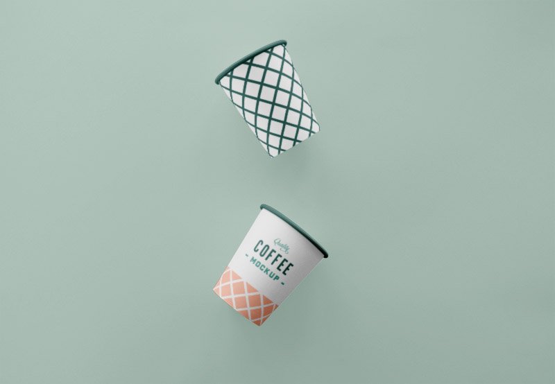 Top View Disposable Coffee Cups - Free Mockup