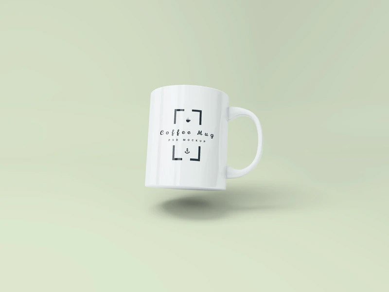 Floating Coffee Mug Mockup - Free Template