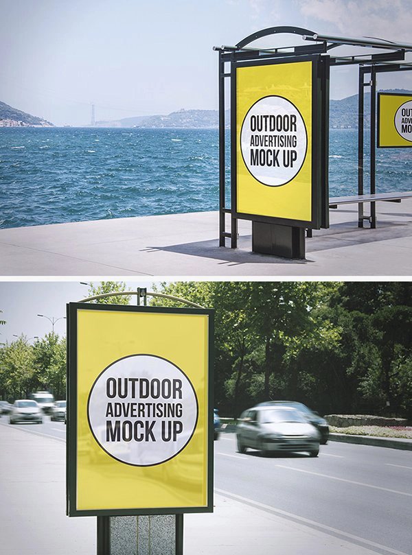 2 Outdoor Advertising Mock-Ups