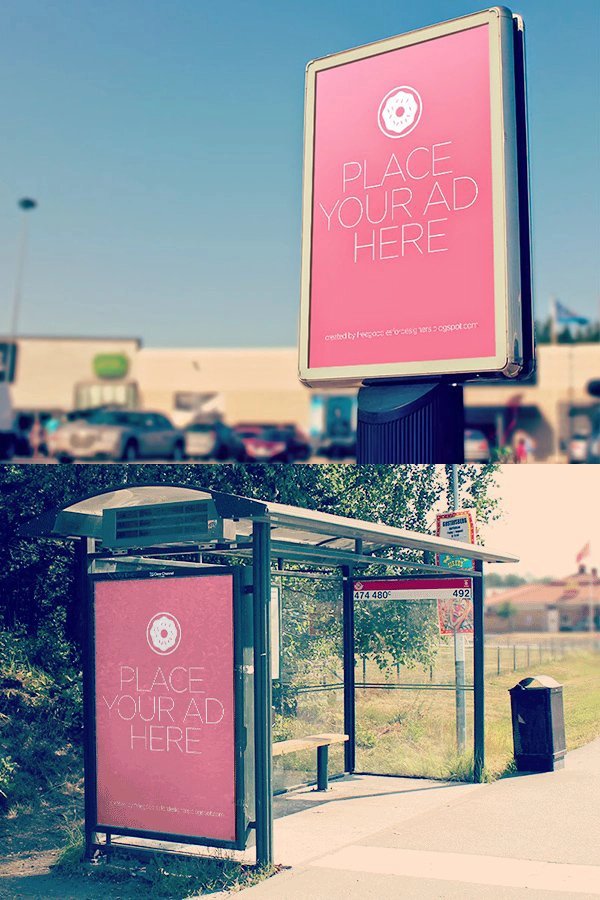 Free PSD City Outdoor Billboards Mockup
